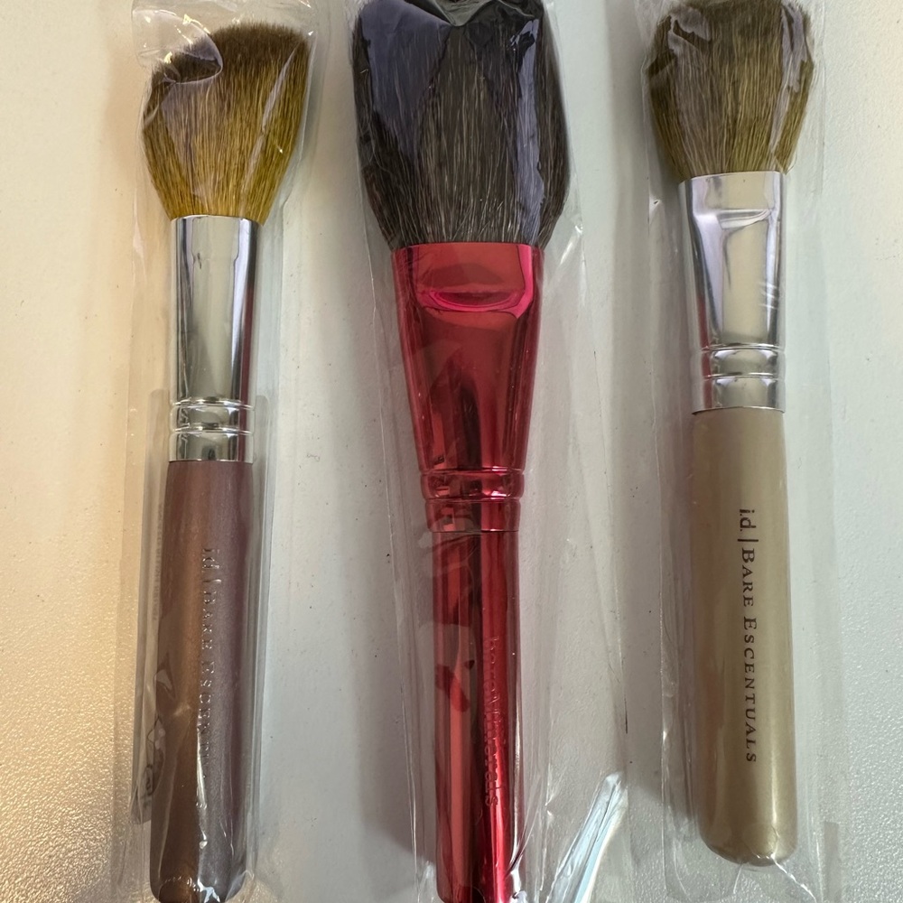 3 bareMinerals Bare Escentuals Brushes Tapered & Angled Blush & Flawless Face